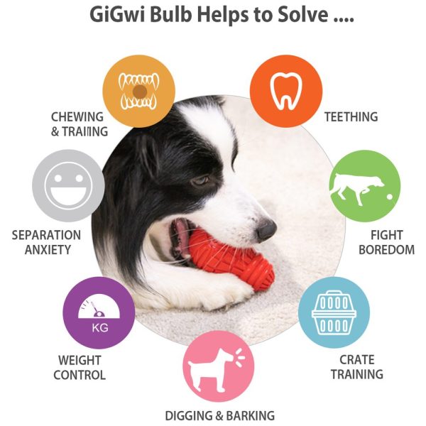 GiGwi Bulb Treat Dispenser Rubber Dog Toy (Medium) Supply