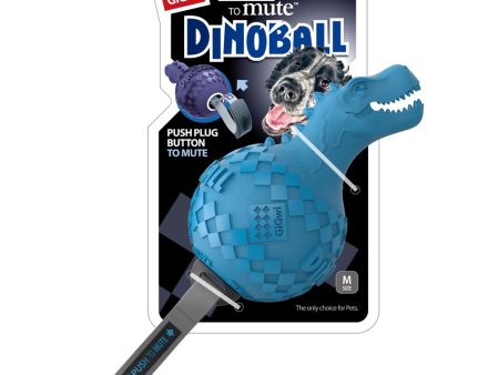 GiGwi Push To Mute Dinoball T-Rex Dog Toy (Light Blue) For Sale