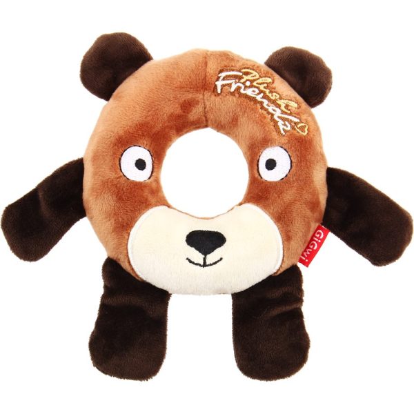 GiGwi Plush Friendz Ring Dog Toy (Bear) For Discount