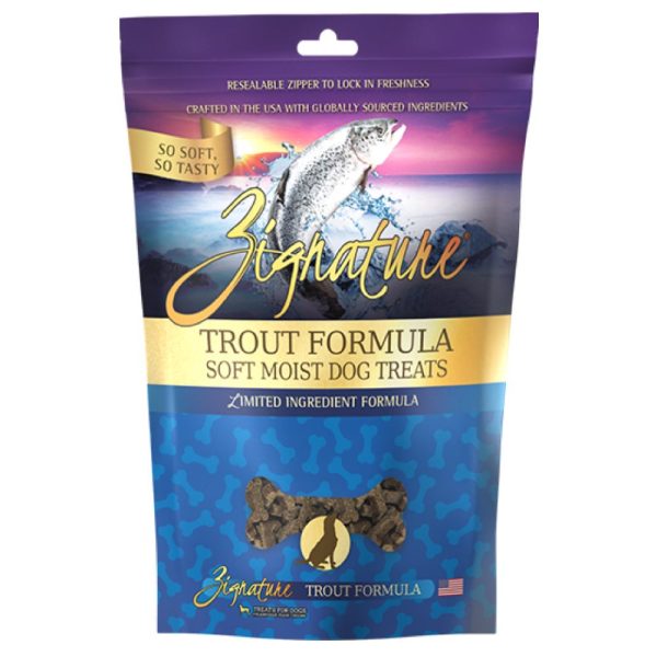 Zignature Trout Formula Soft Moist Dog Treats 4oz For Sale