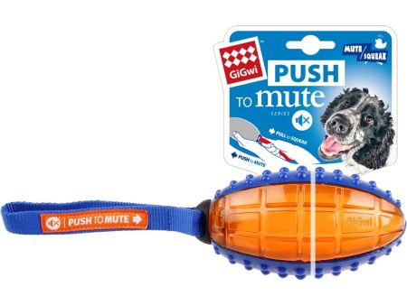 GiGwi Push To Mute Rugby Ball Dog Toy (Blue Orange) Hot on Sale