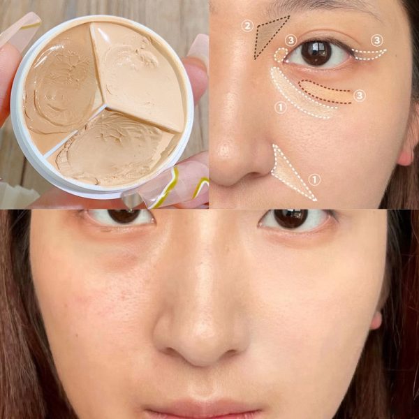 Waterproof Three-color Concealer With Brush Ultra-long-lasting Deep Complexion Acne Marks Cover Spots Acne Korean Makeup Tools Cheap