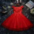 Red Applique Short Evening Dress Discount