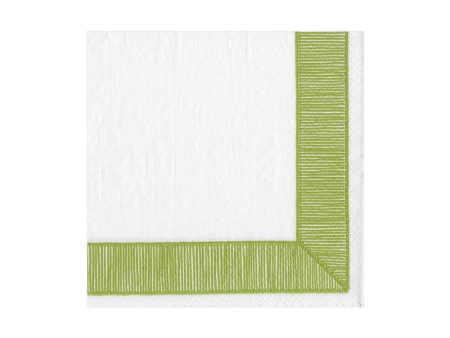 Ribbon Border Green Beverage Napkins on Sale