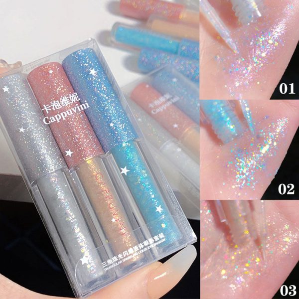 Glass Peach Bright Eye Shadow Stick Shimmer Glitter Highlight Liquid Eye Liner Sequins Lying Silkworm Shiny Eyes Korean Makeup Online Hot Sale