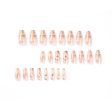 New Medium Coffin Fake Nails 24pcs Gold Eye Pattern Artificial Nails For Girls Wearable Full Cover European False Nail Tips Fashion