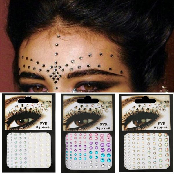 Temporary Tattoo Party Festival Decoration Face Body Makeup Tools Eyeliner Glitter Colored Diamonds Jewels Eyeshadow Stickers Fashion