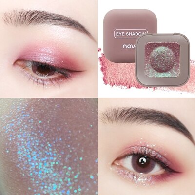 Novo Shimmer Loose Eye Shadow Powder Makeup Pigment Waterproof Glitter Eyeshadow 3D Nude Metallic Eyes Powder Cosmetics Hot on Sale