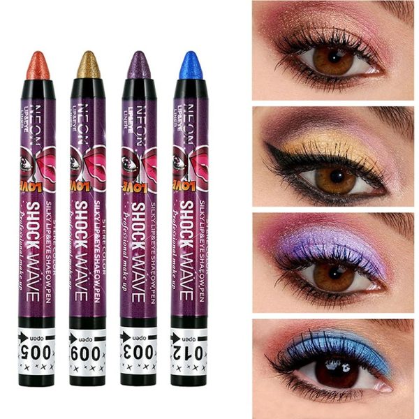 Waterproof 2 In 1 Eyeshadow Stick Pencil & Lip Pen Long-lasting Colored Gradient Shimmer Eyeshadow Highlighter Makeup Discount