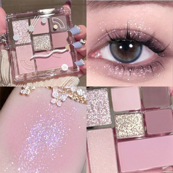 Nine-color Eye Shadow Palette Iris Purple Glitter Pearly Eyeshadow Palette Fashion Korean Shiny Eye Shadow Charming Eye Makeup Online