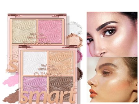 Highlighter Palette Contour Blush Powder 4 Colors Glitter Brighten Makeup Shimmer Illuminator Highlighter for Makeup on Sale