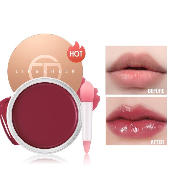 Lip Gloss Lip Balm 6 Colors Plumping Nourish Hydrate with Vitamin E Moisturizer Dual-use For Lip & Cheek Makeup Lip Tint For Discount