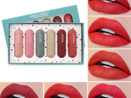 NEW 6 colors set Lipstick Matte Lipstick Waterproof Lip Makeup Lipstick Matte Long Lasting Moisturizing TSLM1 Online Hot Sale