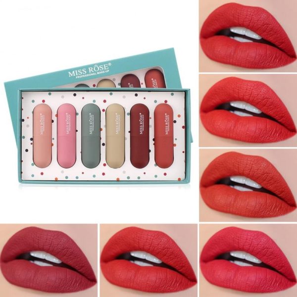 NEW 6 colors set Lipstick Matte Lipstick Waterproof Lip Makeup Lipstick Matte Long Lasting Moisturizing TSLM1 Online Hot Sale