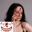 Halloween Face Makeup for Women Men Big Mouth Temporary Tattoo Stickers Disposable Funny Fake Tattoo Waterproof for Saints  Day For Cheap