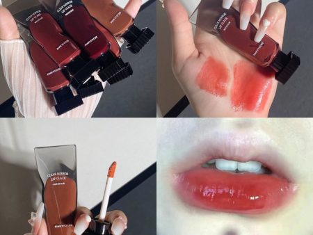 Mirror Lip Gloss High Gloss Moisturizing Sexy Red Lip Tint Lipstick Makeup Longlasting Non-stick Cup Water Lip Glaze Beauty Online now