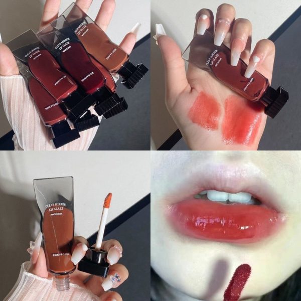 Mirror Lip Gloss High Gloss Moisturizing Sexy Red Lip Tint Lipstick Makeup Longlasting Non-stick Cup Water Lip Glaze Beauty Online now