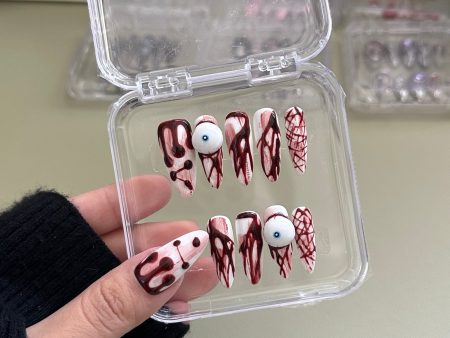 EYEBALL-TEN PIECES OF HANDCRAFTED PRESS ON NAIL For Sale