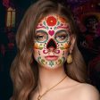 waterproof temporary tattoo sticker halloween face eye mouth fake tattoo water transfer Day of The Dead Skull Makeup Beauty For Cheap