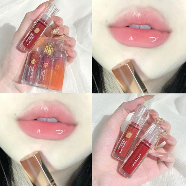 Pink Clear Mirror Water Lip Gloss Lip Glaze Transparent Waterproof Glossy Liquid Lipstick Red Lip Tint Makeup Korean Wholesale Discount