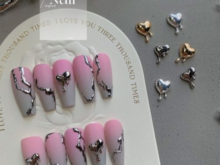 PINKPINK-TEN PIECES OF HANDCRAFTED PRESS ON NAIL Online Sale