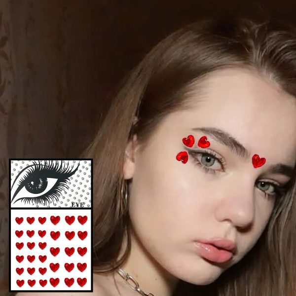 Star Face Gems Temporary Tattoos Eye Eyeliner Tears Crystals Jewels Makeup Sticker Flash Pearl Bindi Dots Jewelry Halloween Rave Hot on Sale