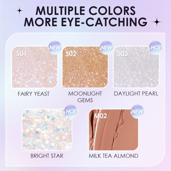 Oklulu  5 Colors Glitter Liquid Eyeshadow Highlighter Waterproof Pearlescent Shiny Eye Shadow Makeup Cosmetic Online