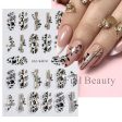 Yeknu - Laser Gold Leaves Nail Sticker Geometry Flowers Butterfly Adhesive Nails Slider Glitter Leaf Spring Manicure Decals FBSTZ-SJ020 Online now