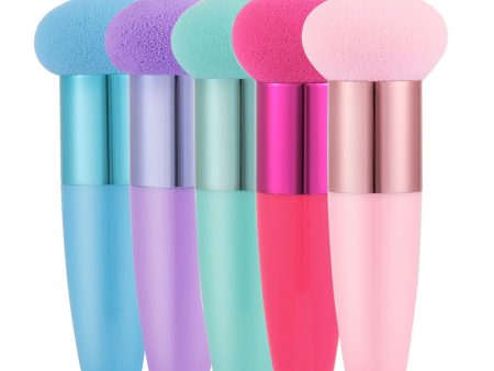 1PC Women Mushroom Head Puff Foundation Liquid Sponge Beauty Cosmetic Powder Puff with Smooth Handle Face MakeUp Brushes Tools Supply