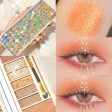 Starry Diamond 8 Colors Eyeshadow Palette Glitter Matte Shiny Eye Makeup Long Lasting Contour Powder Brighten Eye With LED Light Supply