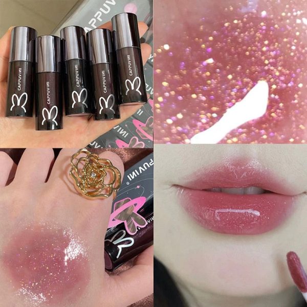 Galaxy Gray Mirror Water Lip Gloss Lip Glaze Shimmer Glass Lip Oil Liquid Lipstick Waterproof Moisturizing Matte Lip Balm Makeup For Sale