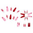 Rhinestones Splicing Heart Long Fake Nails Art Tips Press on Nail False For Extensionfake Nails With Glue Stickers Reusable Set For Discount