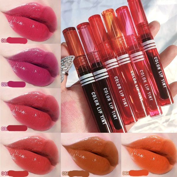 Full Color Makeup Lip Tint Mirror Lipstick Lasting Waterproof Lip Gloss Blusher Korean Style Sexy Red Moisturizer Lip Cosmetics Sale