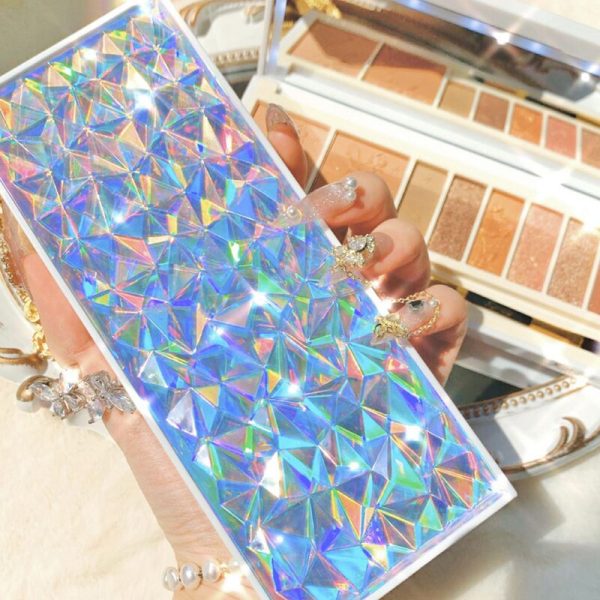 Starry Diamond 8 Colors Eyeshadow Palette Glitter Matte Shiny Eye Makeup Long Lasting Contour Powder Brighten Eye With LED Light Supply