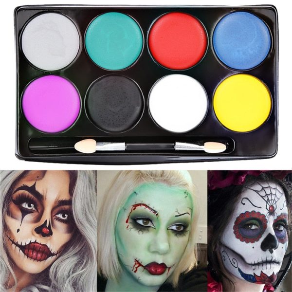 8 Colors Face Painting Oil Makeup Palette Halloween Party Waterproof Body Art Paint Oil Cosmetics Pigment Beauty Palette Fashion