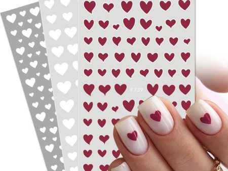 Yeknu 3D Nail Stickers Valentines s Day Love Heart Self-Adhesive Slider Letters Nail Art Decorations Stars Decals Manicure Accessories For Sale