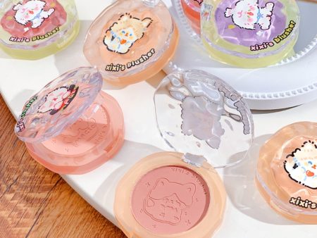 Embossed Cartoon Monochrome Blush Peach Cream Makeup Blush Palette Face Mineral Pigment Cheek Blusher Powder Korean Makeup Rouge Online Hot Sale