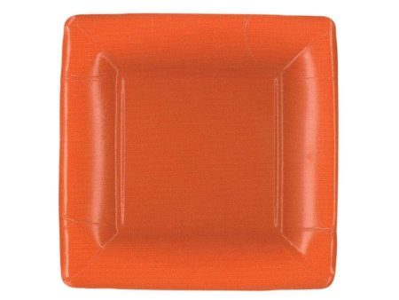 Grosgrain Deep Orange Sq Small Plates Sale