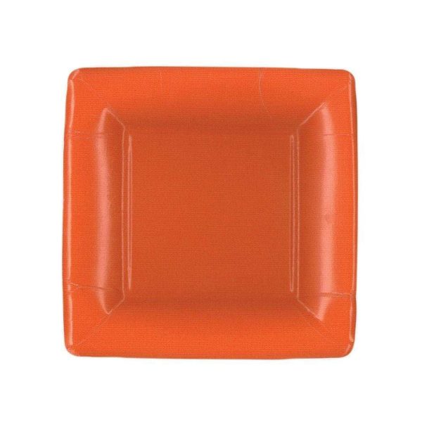 Grosgrain Deep Orange Sq Small Plates Sale