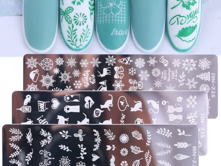 Yeknu 1pcs Nails Art Stamp Plates Leaf Flower Animals Stainless Steel Stencils Nail Printing Image Manicure Stamping Tools NLSTZN01-12 For Sale