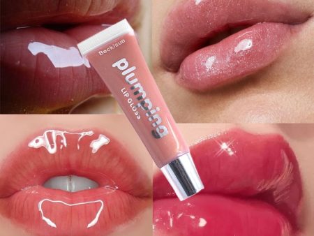 Moisturizing Gloss Plumping Lip Gloss Lip Plumper Makeup Glitter Nutritious Liquid Lipstick Cherry Mineral Oil Clear Lip Gloss Discount