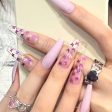 Transparent Ballerina Full Cover False Nail Patches Press on Nails Detachable Coffin Fake Nails with Jelly Glue Butterfly Design For Cheap