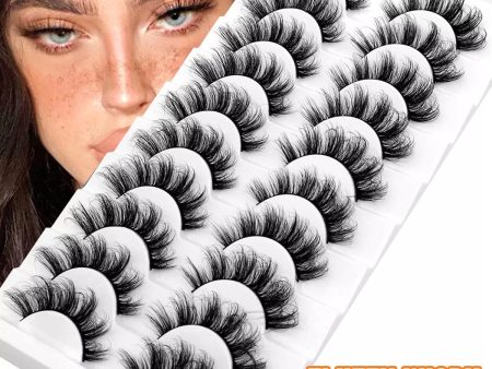 Yeknu - 5 10 Pairs 3D Faux Mink Lashes Fluffy Soft Wispy Natural long False Eyelashes Curly lashes wholesale lashes Online Sale