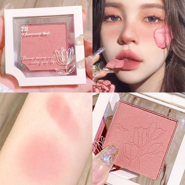 Flowers Mousse Blush Soft Natural Matte Blusher Powder Face Contour Highlighter Silky Smooth Cheek Makeup Brighten Skin Tones For Discount