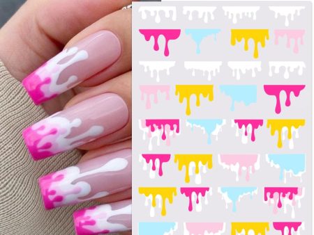 Yeknu 1 PC 3D Nail Sticker Water Droplets Geometry Pattern For Nails Decoration Heart Letter All For Manicure Nail Art Design Hot on Sale