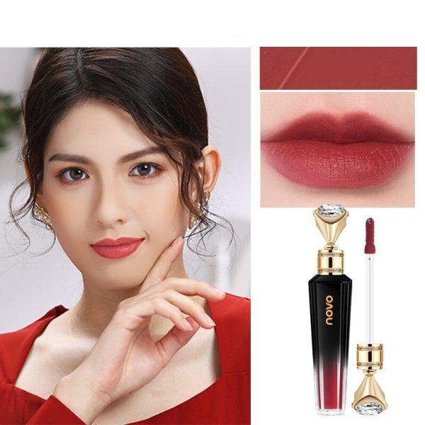 Sparkling Black Diamond Velvet Lip Glaze Waterproof Matte Lip gloss Long Lasting Silky touch Moisturizing Pigmented Lip Makeup Online Hot Sale