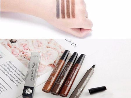 Four-Color Microblading Tattoo Eyebrow Pen Four-Flaw Waterproof Eyebrow Pencil Natural Makeup TSLM1 For Sale