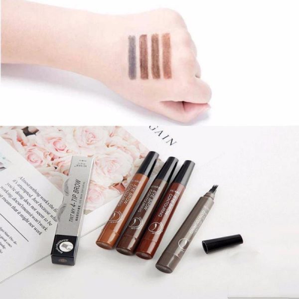 Four-Color Microblading Tattoo Eyebrow Pen Four-Flaw Waterproof Eyebrow Pencil Natural Makeup TSLM1 For Sale