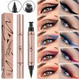 Winged Colored Eyeliner Stamp 2 in 1 Waterproof Liquid Eye Liner Pencil Red Blue Brown Eyeliner Long Lasting Makeup for Women For Sale