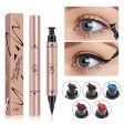 Winged Colored Eyeliner Stamp 2 in 1 Waterproof Liquid Eye Liner Pencil Red Blue Brown Eyeliner Long Lasting Makeup for Women For Sale